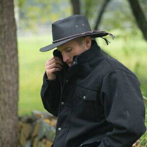 Outback Grizzly Oilskin Hat - Brown